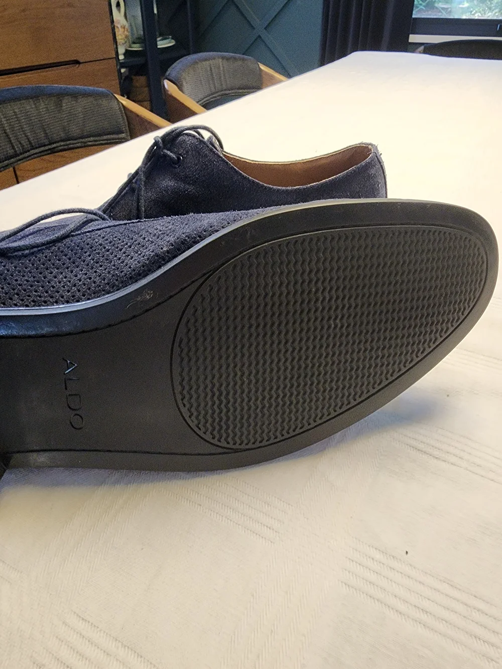 Aldo Men's Navy Perforated Suede Derby Shoes